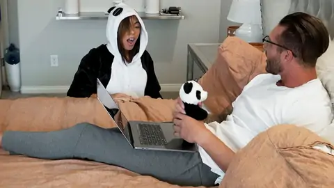 Giant fuckpole for a super-cute nubile that cosplays as a panda