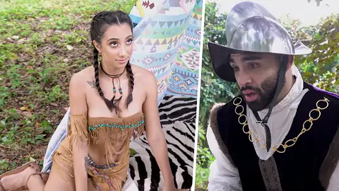 Outdoors bang-out for a chick cosplaying as an Indian